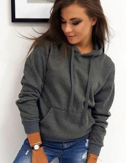 Dámska mikina BASIC s kapucňou (by0172) - antracitová - XL