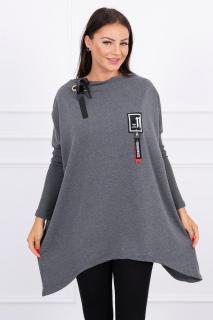 Dámska mikina oversize 0015 - grafitová - Uni