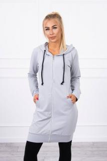 Dámska mikina s kapucňou 8924 - sivá - Uni