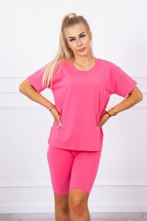 Dámska súprava top+ krátke legíny 9099 - fuchsiová - Uni