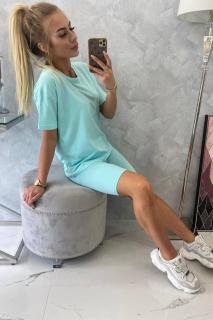 Dámska súprava top+ krátke legíny 9099 - mätová - Uni
