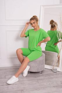 Dámska súprava top+ krátke legíny 9099 - svetlozelená - Uni