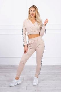 Dámska tepláková súprava 9240 - béžová - Uni