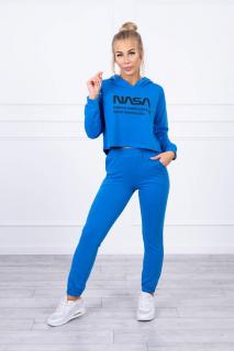 Dámska tepláková súprava s potlačou NASA 67829 - modrá - Uni