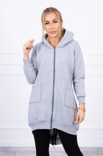 Dámska zateplená mikina 9313 - sivá - Uni