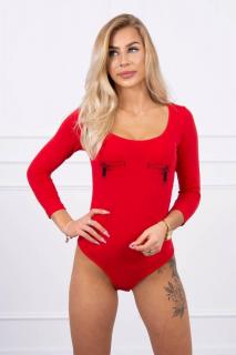 Dámske body s potlačou 9234 - červené - Uni
