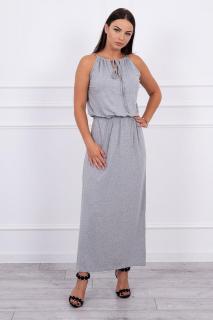 Dámske boho šaty 8893 - sivé - Uni