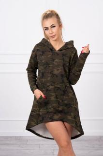 Dámske camo šaty 9105 - kaki-zelené - Uni