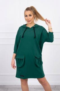 Dámske mikinové šaty 9350 - zelené - Uni