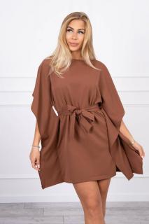 Dámske oversize šaty 9016 - hnedé - Uni