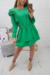Dámske riasené šaty 66047 - svetlozelené - Uni