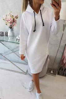 Dámske šaty s kapucňou 9168 - biele - Uni