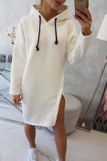 Dámske šaty s kapucňou 9168 - ecru - Uni