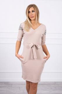 Dámske šaty s krídlami 68282 - béžové - Uni