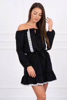Dámske šaty s rovným výstrihom 66046 - čierne - Uni