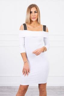 Dámske šaty so širokými ramienkami 9241 - biele - Uni