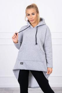 Dlhá teplá dámska mikina 9300 - sivá - Uni