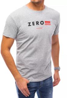 Jednofarebné pánske tričko s potlačou RX4744 - sivé - XL