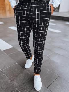Kárované pánske chino nohavice UX3790 - čierne, veľ. 32 - 32