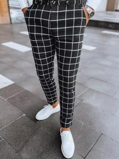 Kárované pánske čierne chino nohavice UX3754, veľ. 33 - 33