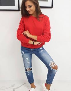 Klasická dámska mikina FASHION II bez kapucne (by0147) - červená - XL