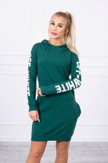 Mikinové dámske šaty 62072 - tmavozelené - Uni