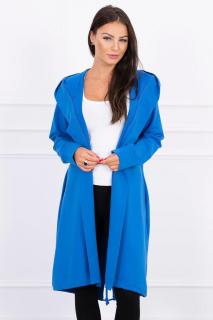 Oversize kardigán pre dámy 9005 - modrý - Uni