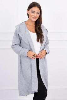 Oversize kardigán pre dámy 9005 - sivý - Uni