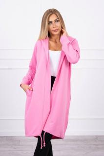 Oversize kardigán pre dámy 9005 - svetloružový - Uni