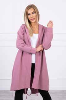 Oversize kardigán pre dámy 9005 - tmavoružový - Uni