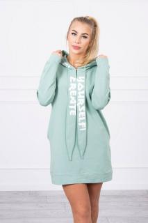 Oversize šaty pre dámy s kapucňou 0042 - tmavomätové - Uni