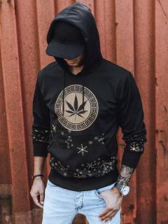 Pánska čierna mikina s potlačou BX5325 - XL