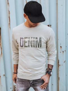 Pánska mikina bez kapucne BX5357 - béžová - 3XL