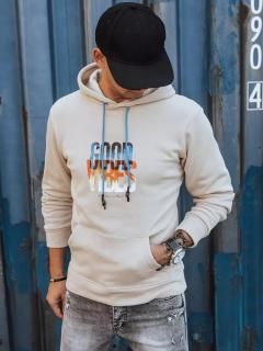 Pánska zateplená mikina BX5378 - béžová - 3XL