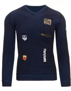 Pánsky tmavomodrý sveter (wx0804) veľ. XL - XL