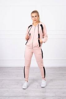 Športová dámska tepláková súprava 67064 - púdrovo tmavoružová - Uni