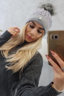 Svetlosivá dámska čiapka K160 - Uni