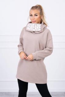 Zateplená mikina s kapucňou pre ženy 9304 - béžová - Uni