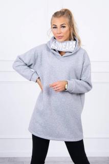 Zateplená mikina s kapucňou pre ženy 9304 - sivá - Uni