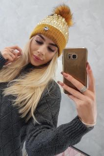 Zlatá dámska čiapka K160 - Uni