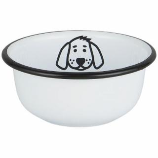 Biela smaltovaná miska DOG MINI