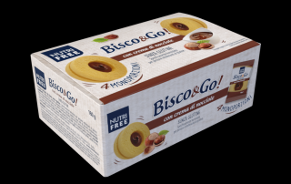 nutrifree bezlepkové Bisco & Go Box -linecké koláčiky s krémom lieskových orechov