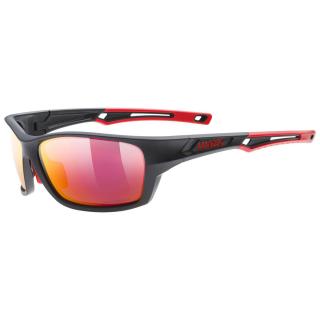 Cyklistické okuliare UVEX BRÝLE SPORTSTYLE 232 P BLACK MAT RED / POLAVISION MIRROR RED