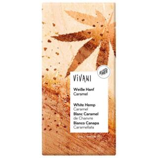 Čokoláda biela vanilka s konopnými semienkami 80g BIO VIVANI