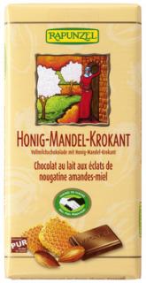Čokoláda mliečna med mandľa krokanty 100g BIO RAPUNZEL