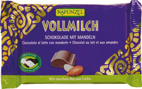 Čokoláda mliečna s celými mandľami 100g BIO RAPUNZEL