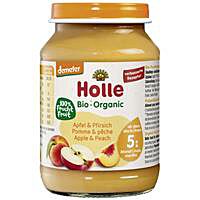Výživa detská jablko, broskyňa 190g BIO HOLLE