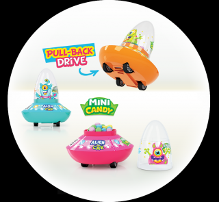 JOHNY BEE ALIEN CAR 16g hračka s cukríkmi