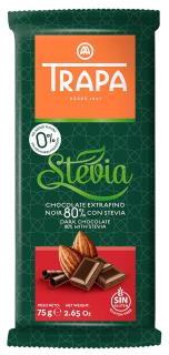 TRAPA STEVIA 75g 80% tmavá čokoláda