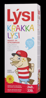 Detský olej z treščej pečene a olej z tuniaka, MANGO s vit. D,E,A 240ml